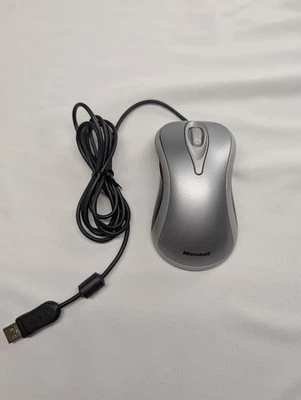 Microsoft Comfort Optical Mouse 3000 Gray Wired USB P/N X812481 Vintage Tested - Image 1 of 4