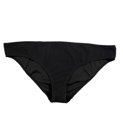 J. Crew 纹理潮人全覆盖比基尼底部 3X 黑色游泳海滩 BP265 — 第 1/4 张图片
