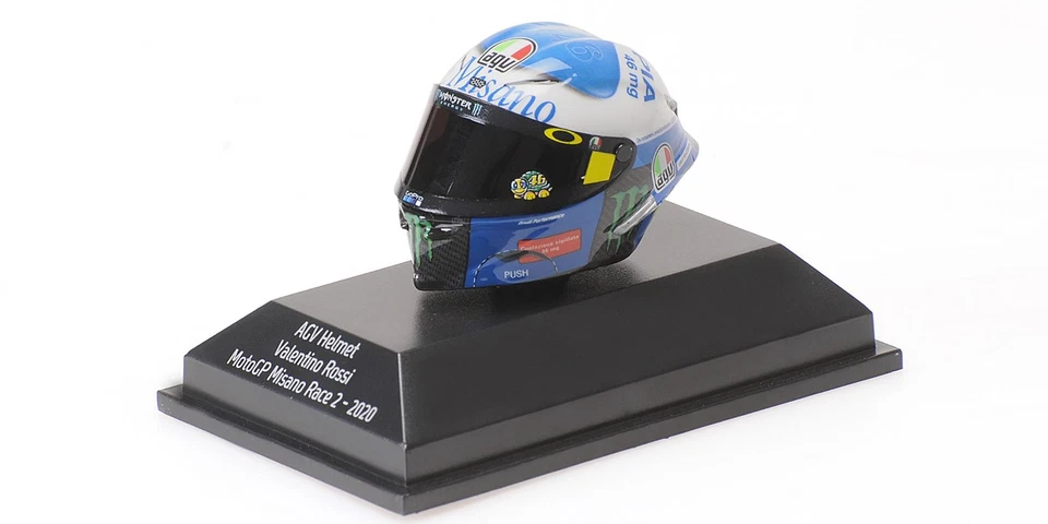 1:8 MINICHAMPS Agv Casco Helmet Race 2 Misano 2020 Valentino Rossi 399200086 - Immagine 1 di 2