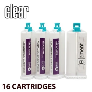 CLEAR VPS PVS Bite Registration Material REGULAR SET 16 X 50ml Cartridges Dental - Picture 1 of 3