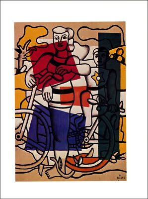 Impresión vintage Fernand Leger 1976 dos niñas en bicicleta 1951 pintura de bellas artes Foto 1 de 3