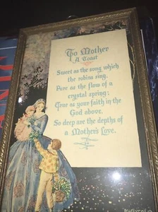 antike Mutter gerahmt signiert Kunst - Bild 1 von 11