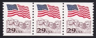 2523 Flag Over Mt. Rushmore PNC 3 Plate 5 Unused NH - Image 1 of 2