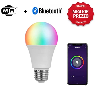 Lampadina Smart WiFi E27 11W 1050lm RGB Alexa e Home - Potenza 120W Equivalente - Immagine 1 di 4