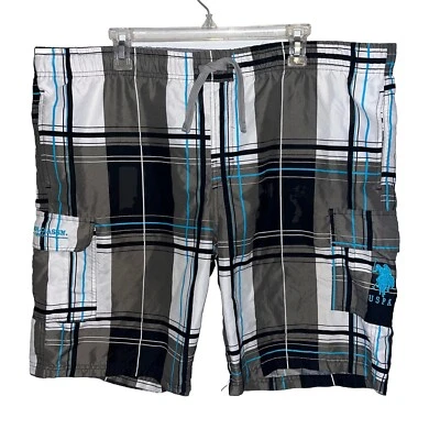 Excelentes Pantalones Cortos de Tablero Polo Assn Informales a Rayas Atado con Red Talla XXL de EE. UU. Foto 1 de 4