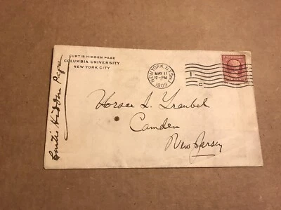 US 1899 Cover +Page /Columbia Univ. to Famous Editor HL Traubel +Signed  - Image 1 of 2