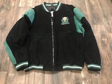 VTG Essex NCAA Mens Leather Jacket Marshall Thundering Herd Zip Up Coat XL