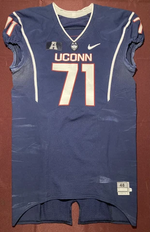 UConn Huskies NCAA AAC Authentic Team/Game Issued #71 Football Jersey Cover