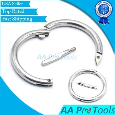 AA PRO NEW Bull Cow Cattle Nose Ring SILVER 2.5"Show Halter Farm Animal Vet/Screw