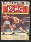 Ring 4/1951-Sugar Ray vs Jake LaMotta cover by S. Weston-Standouts of the dec...