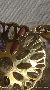 jewellery necklace gold plated with beautiful stones very good condition - Picture 1 of 7