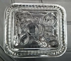 UN coperchio piatto frigorifero federale vetro sostituzione frutta in rilievo trasparente 4,5x5 - Foto 1 di 3