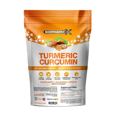 BIOPHARMX Turmeric Capsules 2000mg + Black Pepper Anti-Inflammatory & Joint Support
