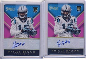 Tarjeta de novato Select PHILLY BROWN 2014 autógrafo fucsia automático #/199 cantidad Panthers - Imagen 1 de 1