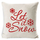 Christmas Snowflake Printed Cushion Covers Xmas Pillow Case Soft Sofa Decor 18"
