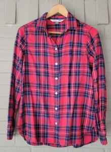 Old Navy Medium Red Tartan Plaid Flannel Women's Classic Shirt - Picture 1 of 4