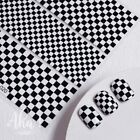 Checkerboard Grid Nail 3D Decals Plaid Style Decor Manicure Design DIY 1 Sheet