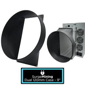 Dual 120mm Case to 9 Inch - Fan Shroud Adapter Silencer Antminer KS3 L7 S19 X5 - Picture 1 of 1