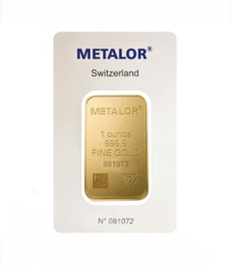 Metalor 1oz Minted Gold Bullion Bar 999.9 Fine Gold 24k Sigma Tested - Picture 1 of 4
