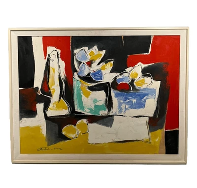 JOHN OTTERSON CUBISTA MODERNISTA ABSTRACTO MODERNISMO FRUTA BODEGÓN PINTURA AL ÓLEO Foto 1 de 4