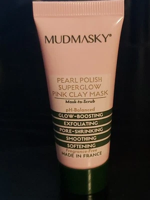 Mudmasky ~ Pearl Polish Superglow Pink Clay Mask ~   .05 fl oz    Mini/Travel - Image 1 of 4