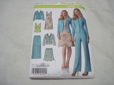 Simplicity #4273 Misses Jacket Dress Skirt Pants Top Size 16-24 Sewing Pattern - Image 1 of 4