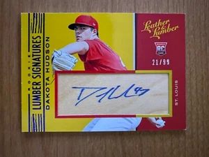 2019 Panini Leather & Lumber # 101 Dakota Hudson - Rookie Lumber Signatures Blue - Picture 1 of 2