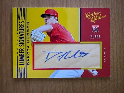 2019 Panini Leather & Lumber # 101 Dakota Hudson - Rookie Lumber Signatures Blue - Image 1 of 2