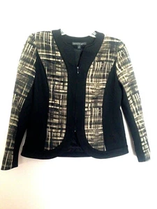 LAFAYETTE 148 Black Silky Textured Zip Front Jacket Blazer Size 4 Small New York - Picture 1 of 5
