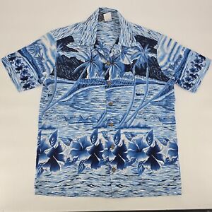 Men's  Kennington Sz. Med. Floral Print Hawaiian S-Sleeve Button-down Shirt,1038