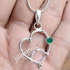 Round Cut Green Onyx Gemstone 925 Sterling Silver Handwork Heart Shape Pendant