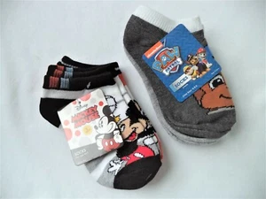 Boys Paw Patrol Disney Mickey Mouse Socks 4 Pair No Show Shoe Sz 4-8.5 New - Picture 1 of 4