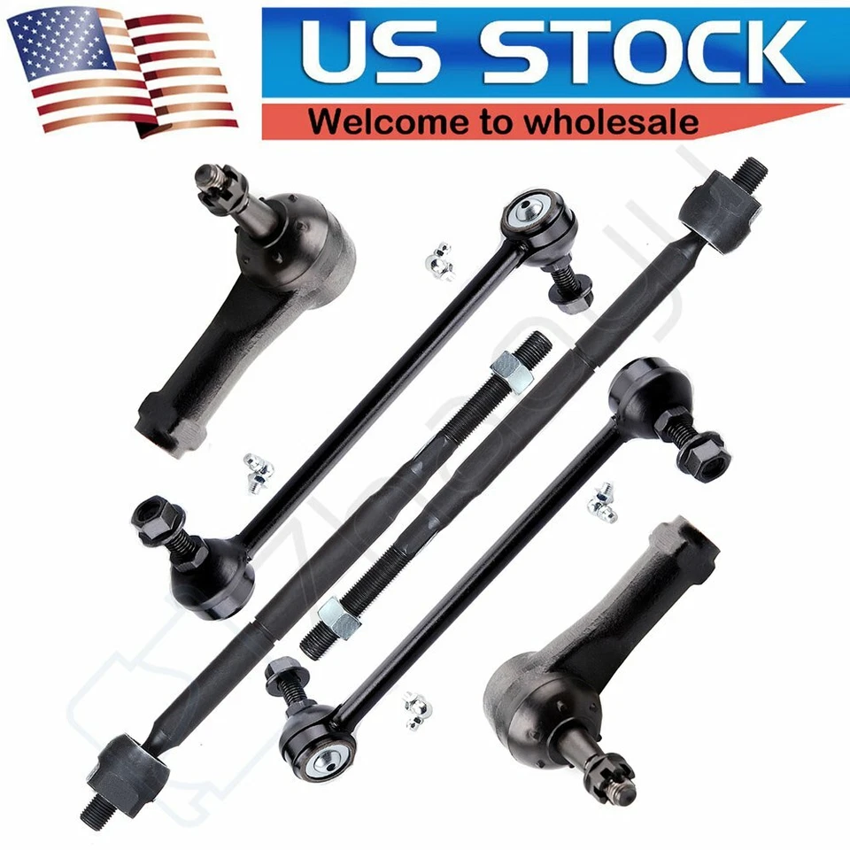 6pcs Front Tie Rod Ends Sway Bars For Chevy Cobalt HHR Pontiac Pursuit 2005-2011 - Imagem 1 de 4