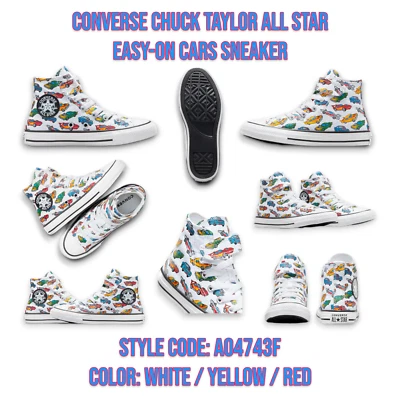 Converse Chuck Taylor All Star Easy-On Cars Sneaker Shoes Kids Size Y3 Youth_A2 - Image 1 of 4