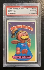 1986 Garbage Pail Kids OS6 Lolly Poppy 223a PSA 10 GEM MINT-RARE GEM CARD!! TWT - Picture 1 of 6