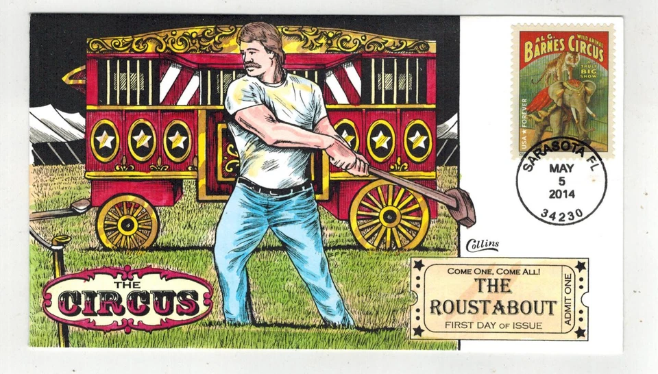 COLLINS HANDPAINTED RINGLING BARNUM BAILEY CIRCUS SCENE #1 THE ROUSTABOUT - Image 1 of 1