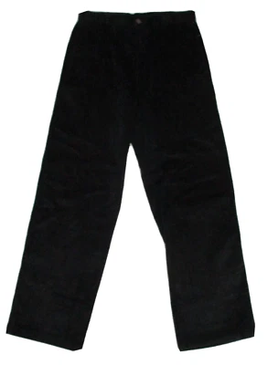 全新 Kitestrings 男孩 14 黑色 灯芯绒 经典 平前斜杠口袋裤 — 第 1/3 张图片