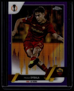 2022-23 Topps Chrome UEFA #159 Paulo Dybala Purple & Gold Seismic Refractor - Picture 1 of 2