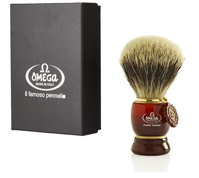 Cepillo de afeitar Omega 622 Badger (1er grado) mango de resina roja (hecho en Italia) Foto 1 de 4