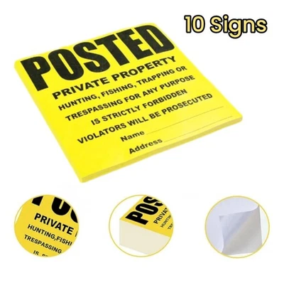 发布私人财产无侵入标志,自粘重型 - 10 个标志 — 第 1/4 张图片