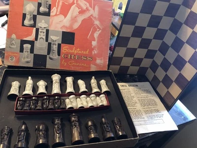 Juego de ajedrez esculpido gótico vintage Peter Ganine edición salón 1961 #1475 Foto 1 de 4