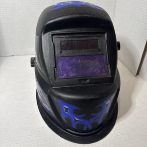 Auto Darkening Welding Helmet BLUE FLAME Design CHICAGO ELECTRIC HOOD - Picture 1 of 12