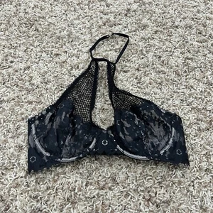 Sujetador halter Victoria’s Secret 32C de encaje negro para mujer - Imagen 1 de 3