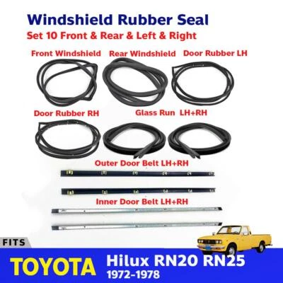 Weatherstrip Rubber Complete Set 10 Fits Toyota Hilux RN20 RN25 Pickup 1972-78 Foto 1 de 4