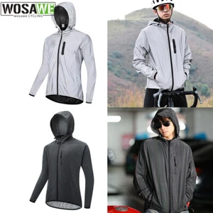 WOSAWE Herren Full Reflective Fahrrad Kapuzenjacke Wasserabweisend Windbreaker - Bild 1 von 19