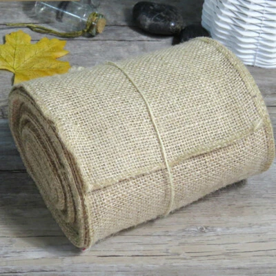 Natural Jute Fabric Ribbon Plain Flax Linen Burlap Eco Material Craft Decor DIY - Image 1 of 4