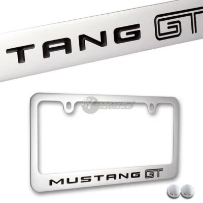 FORD Mustang GT Chrome Plated Brass Metal License Plate Frame Officially License - Image 1 of 4
