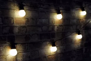Warm White Outdoor LED Festoon Lights 10m Total Length - Picture 1 of 2