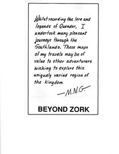 Beyond Zork Map (for Infocom Game), VG-Exc. Condition, Vintage--Published 1987 - Picture 1 of 3