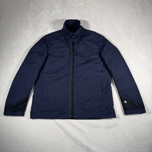 G-Star Raw Overshirt Military Jacket Men Size L Blue Denim Full Zip Pockets EUC - Picture 1 of 21